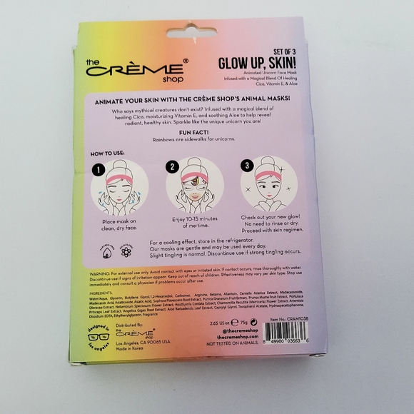 The Creme Shop Animal Sheet Mask, Korean, Hydrating, Collagen, Vitamin C, Anti-A - Picture 2 of 5